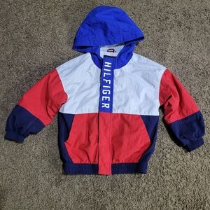 TOMMY HILFIGER LITTLE KIDS COLORBLOCK FLAG HOODED REGATTA JACKET XXS(2-3T)